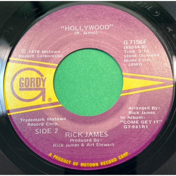 Rick James You and I / Hollywood 45 Soul Funk 1978 Gordy 7156 - Picture 2 of 6